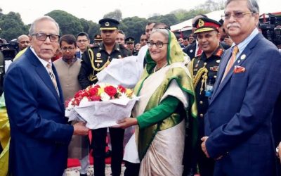 স্বাধীনতা দিবসে রাষ্ট্রপতির সংবর্ধনায় প্রধানমন্ত্রীর যোগদান