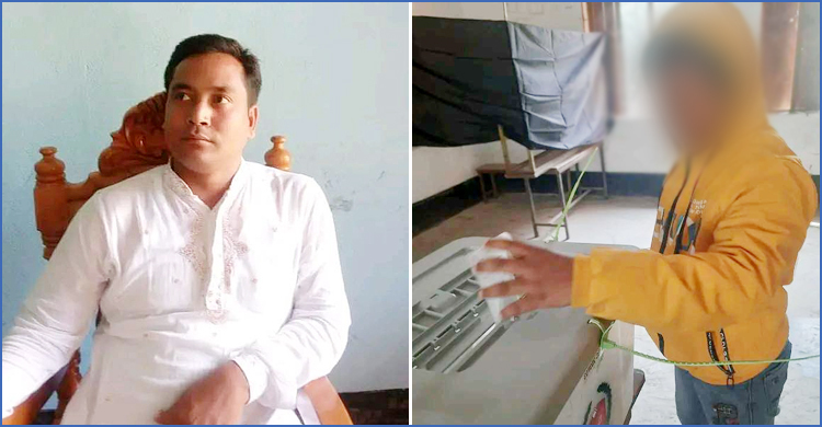 আওয়ামী লীগ নেতা ভোট দেওয়ালেন ১০ বছরের ছেলেকে দিয়ে